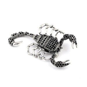 Black Rhinestone Scorpion Pin Broach